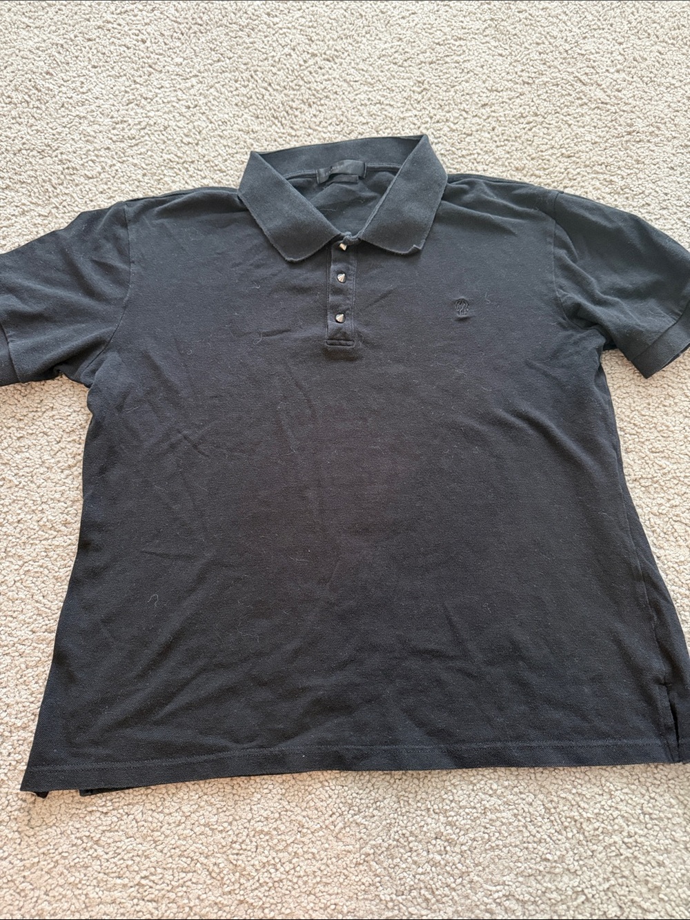 Alexander McQueen Men's Black Polo Shirt with Subtle Logo